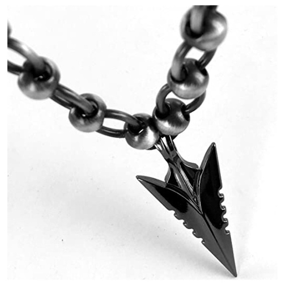 Tribal Jewelry Arrowhead Set, Pendant + Link Chain - Picture 4 of 6